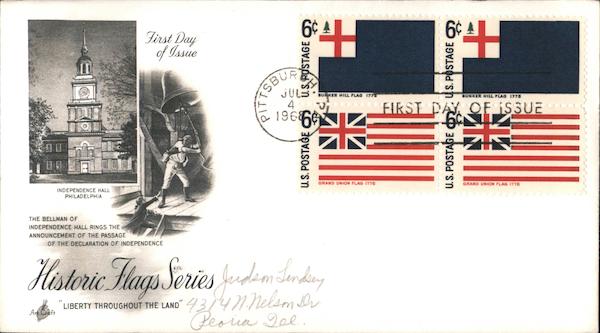 Historic Flags Series Block of Stamps First Day Covers
