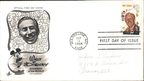 Walt Disney Showman of the World First Day Covers