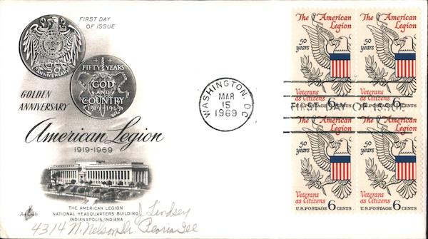 Golden Anniversary of American Legion 1919-1969 Block of Stamps