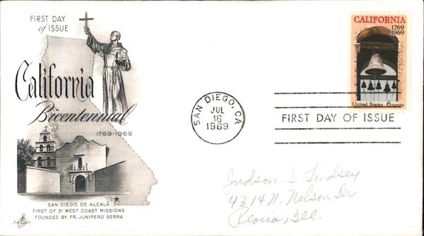 California Bicentennial 1769-1969 First Day Covers