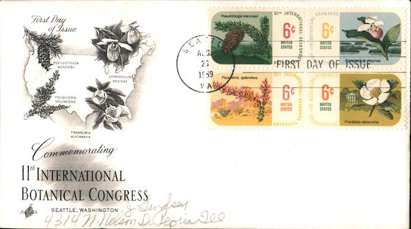 Commemorating 11th International Botanical Congress Block of Stamps