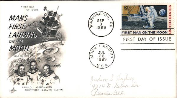 Man's First Landing on the Moon First Day Covers