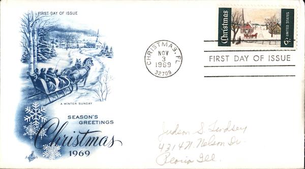 Season's Greetings - Christmas 1969 First Day Covers