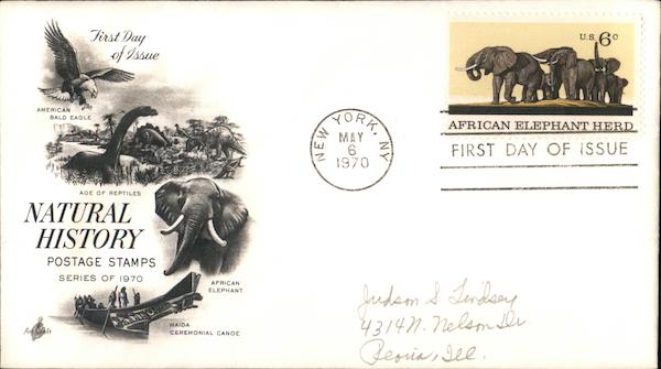 Natural History - Series of 1970 First Day Covers