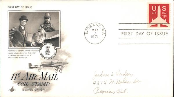 11c Air Mail Coil Stamp Series of 1971 First Day Covers