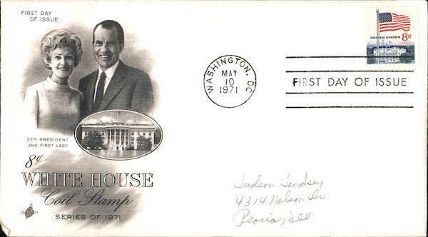 8¢ White House Coil Stamp Series of 1971 - 37th President and First Lady