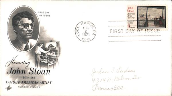 Honoring John SLoan, 1871-1951 First Day Covers