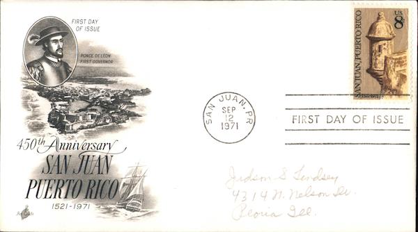 450th Anniversary San Juan, Puerto Rico First Day Covers