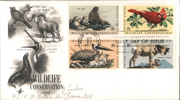 Wildlife Conservation 1972 First Day Covers