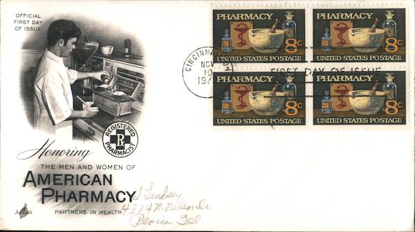 Honoring the Men and Women of American Pharmacy Block of Stamps