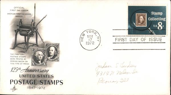 125th Anniversary United States Postage Stamps 1847-1972