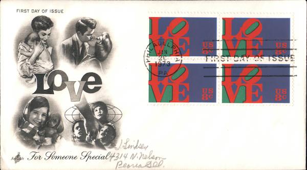 Love - For Someone Special Block of Stamps First Day Covers