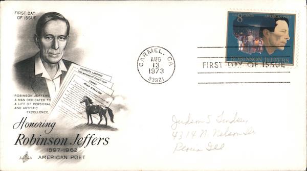 Honoring Robinson Jeffers 1897-1962 American Poet First Day Covers