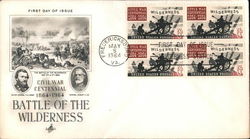 Battle of the Wilderness, Civil War Centennial 1864-1964 Block of Stamps First Day Cover