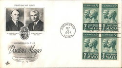 Honoring the Doctors Mayo Block of Stamps First Day Cover