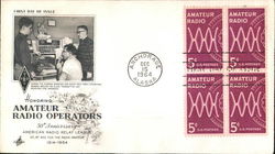 Honoring Amateur Radio Operators Block of Stamps First Day Cover
