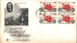 150th Anniversary Battle of New Orleans Block of Stamps First Day Cover