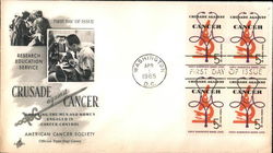 Crusade Against Cancer Block of Stamps First Day Cover