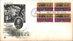 750th Anniversary of Magna Carta 1215-1965 Block of Stamps First Day Cover