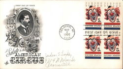 A Salute to the American Circus Block of Stamps First Day Cover