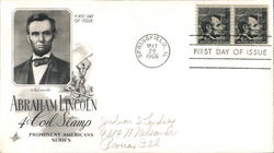 Abraham Lincoln 4c Coil Stamp - Prominent Americans Series First Day Cover