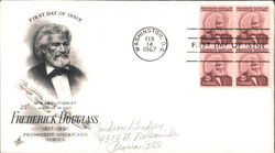 U. S. Abolitionist Minister to Haiti Frederick Douglass 1817-1891 Prominent Americans Series Block of Stamps First Day Cover
