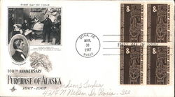 100th Anniversary Purchase of Alaska 1867-1967 Block of Stamps First Day Covers First Day Cover First Day Cover First Day Cover