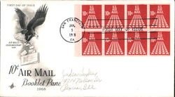 10¢ Air Mail Booklet Pane 1968 First Day Cover