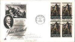 Honoring John Trumbull, Famous American Artist 1756-1843 Block of Stamps First Day Cover