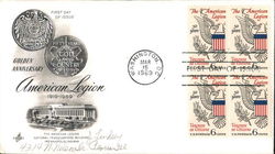 Golden Anniversary of American Legion 1919-1969 Block of Stamps First Day Cover