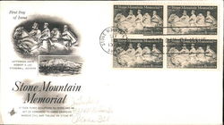 Stone Mountain Memorial Block of Stamps First Day Cover