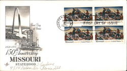 150th Anniversary Missouri Statehood Block of Stamps First Day Cover