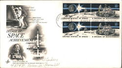 A Decade of Space Achievements Block of Stamps First Day Cover