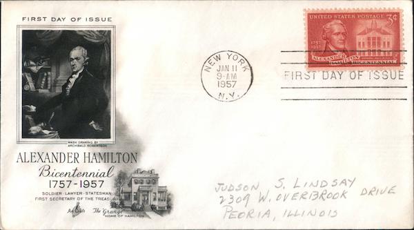 Alexander Hamilton Bicentennial 1757-1957 First Day Covers