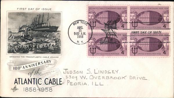 100th Anniversary of the Atlantic Cable Block of Stamps