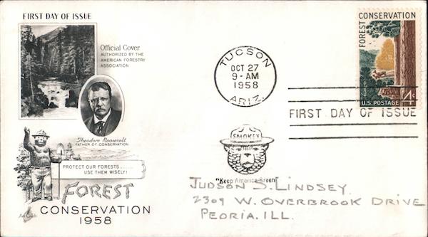 Forest Conservation 1958 First Day Covers