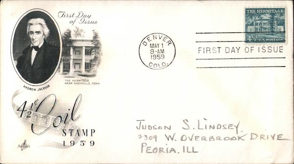 4 1/2c Coil Stamp 1959 First Day Covers