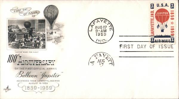 100th Anniversary of the First Official Airmail Balloon Jupiter 1859-1959