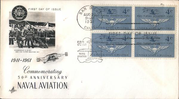 Commemorating 50th Anniversary Naval Aviation Block of Stamps