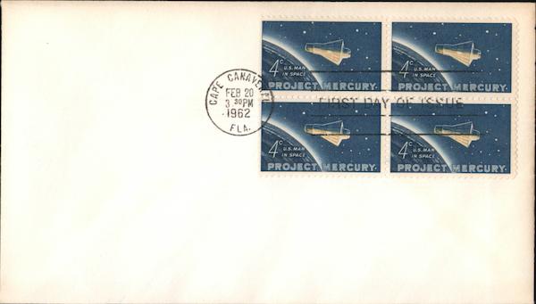 Project Mercury Block of Stamps First Day Covers