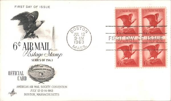 American Eagle Block of Stamps First Day Covers