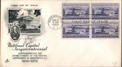 National Capital Sesquicentennial Block of Stamps First Day Cover