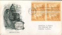 100th Anniversary of the Statehood of California 1850-1950 Block of Stamps First Day Cover