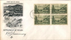 Settlement of Nevada 100th Anniversary Block of Stamps First Day Cover