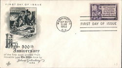 500th Anniversary of the first book printed from movable type - The Bible First Day Cover
