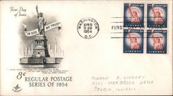 Statue of Liberty Block of Stamps First Day Cover