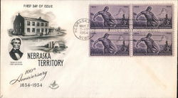 Nebraska Territory Block of Stamps First Day Cover