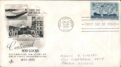 Centennial Soo Locks - Celebrating 100 Years of Great Lakes Transportation 1855-1955 First Day Cover