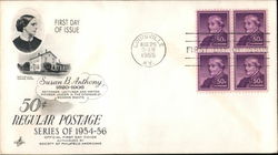 Series of 1954-56 Block of Stamps First Day Cover