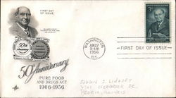 50th Anniversary Pure Food and Drugs Act 1906-1956 First Day Cover